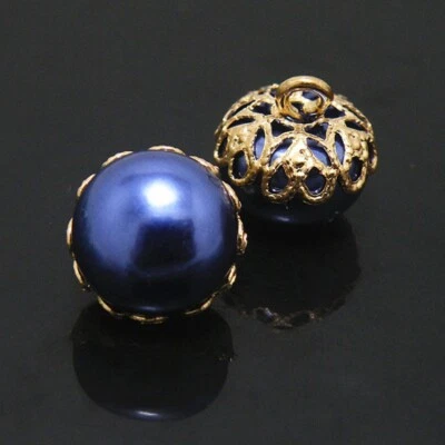 10Pc DIY Full Round Faux Pearl Ball Buttons for Sewing Dress Shirt Buttons Craft - Image 1 of 4