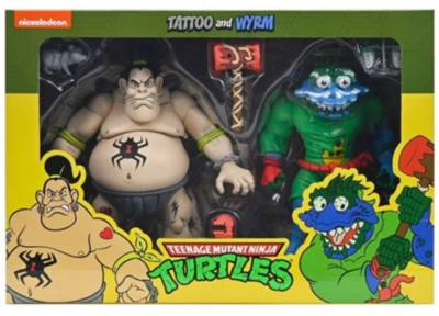 NECA Teenage Mutant Ninja Turtles Cartoon Tattoo & Wyrm 7" Action Figures 2-pk - Image 1 of 4