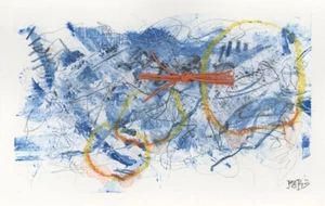 Original Abstract Art by Outsider Artist rek - 5.5" x 8.5" Signed - COA - OOAK - Picture 1 of 2