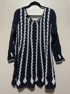 Soft Surroundings women's Tunic Top Mumbai Size Medium Embroidered Sequin - Picture 1 of 6