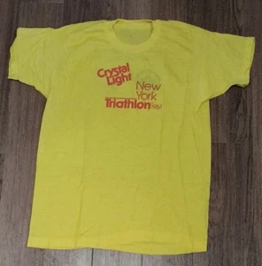 VINTAGE CRYSTAL LIGHT 1984 NYC Triathlon Shirt New York - L Screen Stars 50/50 - Picture 1 of 7