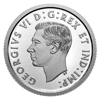 🇨🇦 Rare Canada Double-Dated Silver Dime 10 cents Bluenose, King George VI 2021 - Image 1 of 2