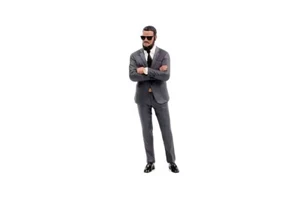 Man Gray Suit Figure Showcasts American Diorama Gentlemen Club 2 24802 1:24 3" - Picture 1 of 3