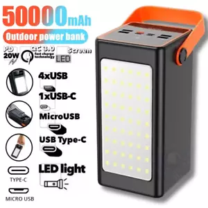 50000mAh Portable Power Bank USB-C 8 Port Charger Battery Backup Power Supply - Picture 1 of 11