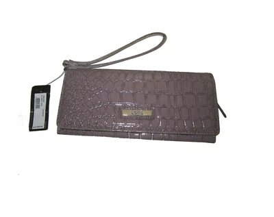 Muñeca Kenneth Cole REACTION Torcida Taupe Patrón de Caimán Nueva Nueva con Etiquetas 9"x4" Foto 1 de 4