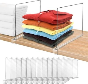 Clear Shelf Divider for Closet Organization 12PCS Closet Shelf Divider - Picture 1 of 7