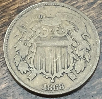1868 2 Cent Piece Fine - Image 1 of 2