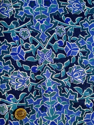 Vintage irregular shaped remnant of FLORAL Liberty of London VARUNA WOOL fabric  - Image 1 of 4