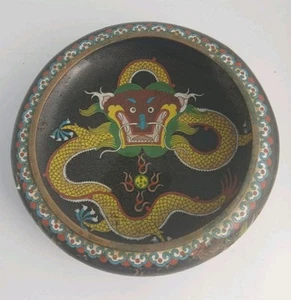 Early 20th Century Chinese Cloisonné Dragon Bowl - In Need Of TLC - Picture 1 of 9
