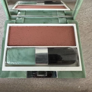 Vintage Clinique Soft Pressed Powder Blush "Gold Rust" Green Marbled Compact - Picture 1 of 8