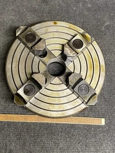 New Metal Lathe 4 Jaw Chuck 7-1/2” Screw On 1-3/8” 6 TPI - Picture 1 of 5