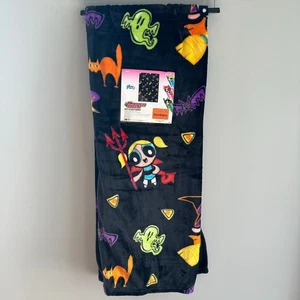 New PowerPuff Girls Halloween Blanket 50x70 Devil Witch Wizard Black Soft - Picture 1 of 3