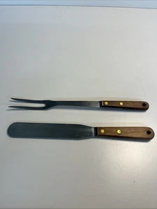 Vintage Robinson Knife Stainless Carving Fork & Spatula Serving Set Mid Century - Picture 1 of 8