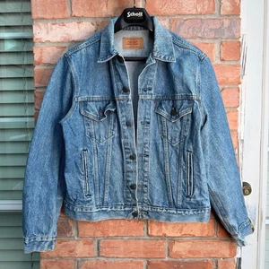 Vintage Levis Denim Jacket 80s 70506-0214 Blue Men 44R Trucker USA Made - Picture 1 of 8