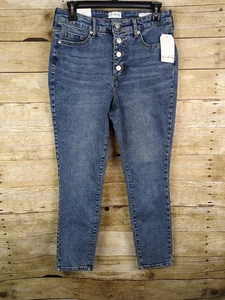 Wonderly High Rise Skinny Ankle Button Fly Damengröße 10 blau Denim Jeans - Bild 1 von 7