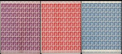 Lot Stamp Germany 3 Sheet 1941 WWII 3rd Reich War Hitler Heads Hitler MNH - Image 1 of 4