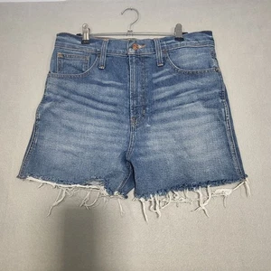 Madewell Shorts Damen 28 blau hoher Bund ausgefranster Saum Denim - Bild 1 von 10