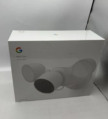 Google Nest Cam W/Floodlight (GPLE9 & G3AL9) Outdoor Security Camera Snow - New - Image 1 of 4