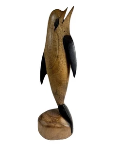 Holz geschnitzt Delfin Figur Skulptur Statue Vintage signiert 12 cm - Bild 1 von 21