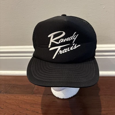 De colección Randy Travis Country Snapback Sombrero Negro Adulto Talla Única Hombres Malla Camionero Foto 1 de 4