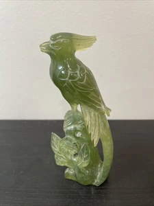 Vintage chinesischer Jade Vogel Adler geschnitzte Figur Statue markiert vom Künstler - Bild 1 von 9