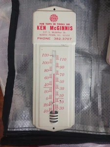 vintage Mac Tools Advertising thermometer North Pekin IL ILL Metal Sign - Picture 1 of 2