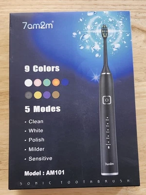 Cepillo de dientes eléctrico sónico 7AM2M con 6 cabezales de cepillo para adultos y niños: verde claro Foto 1 de 4