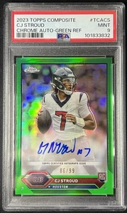 2023 Topps Chrome Composite CJ Stroud Green Refractor Rookie Auto /99 PSA 9 - Picture 1 of 2