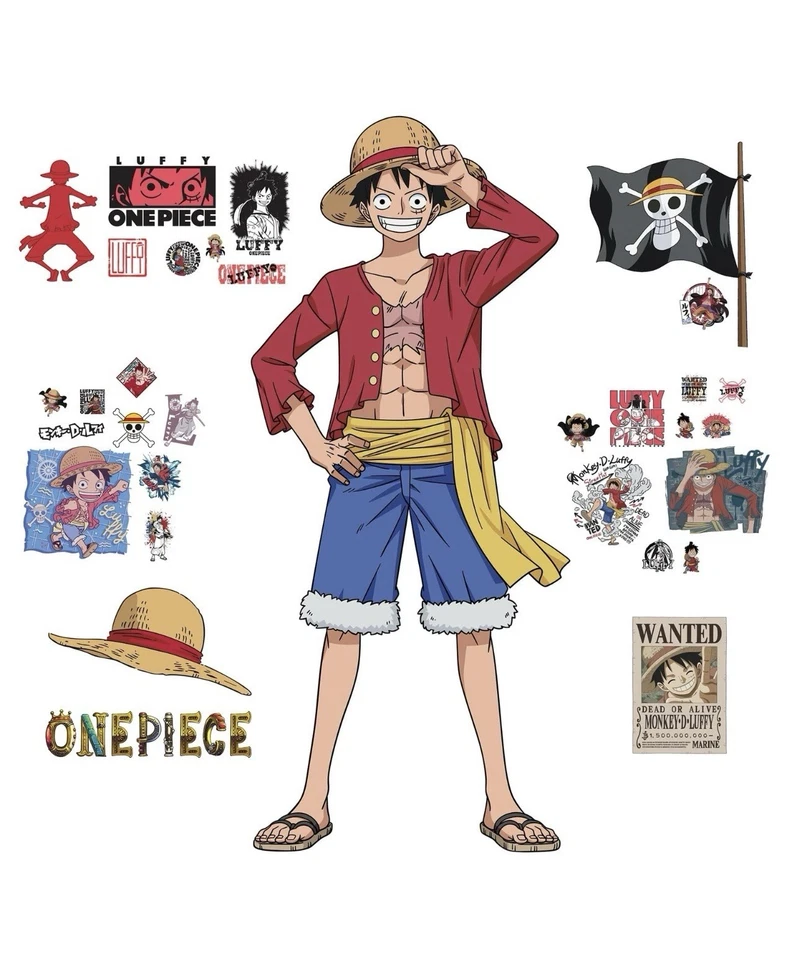 One Piece Luffy Red Wall Decal RoomMates RMK5439GM Vinyl Sticker