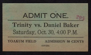 1915 Trinity v Daniel Baker Texas Football Ticket/Card - Picture 1 of 1