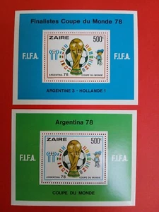 STAMPS TIMBRES ZAIRE / CONGO 1978 BL 26-27 ** FOOTBALL ARGENTINA '78 _ - Picture 1 of 1