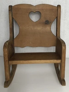 Kids Handmade Hard Wood Rocking Chair 16" Tall x 12” wide x 6.5 depth - Picture 1 of 6
