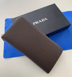 Authentic - PRADA PURSE LEATHER 2ML220 Coffee colour NOS (1/CD21) - Picture 1 of 11