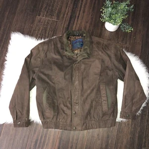 Members Only Suede Leather Bomber Jacket Brown Size Large - Picture 1 of 7