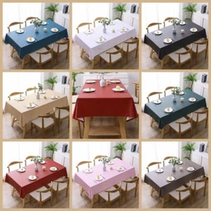 Rectangular PVC Tablecloth Solid Colour Table Cover Household - Picture 1 of 19