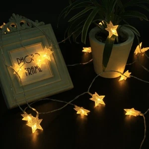 40 Warm White LED Star String Lights Energy Saving Battery Operated For Fest CBK - Picture 1 of 8