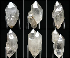 26.7g 6pcs Unique NATURAL skeletal Elestial QUARTZ Crystal Double End Specimen - Picture 1 of 13