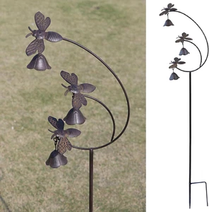 Gardens Bees with Bells for outside Garden Art,Decorative Garden Stakes - Picture 1 of 6