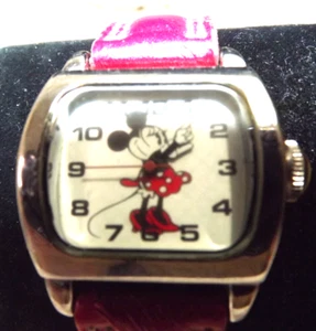 VTG Disney Minnie Mouse Watch SII Marketing MU 1236 Red Band Works NEW Battery - Picture 1 of 11