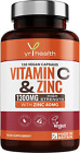 Vitamin C 1300Mg and Zinc 40Mg High Strength - VIT C and Zinc for Maintenance of