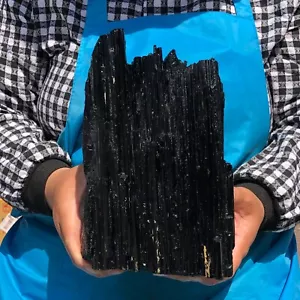 8.77LB Large Natural Black Tourmaline Crystal Gemstone Rough Mineral Specimen - Picture 1 of 19