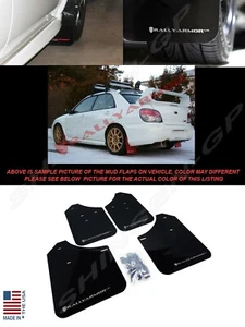 Rally Armor Black Mud Flaps w/ Silver Logo for 2002-2007 Impreza WRX STI Sedan - Picture 1 of 1