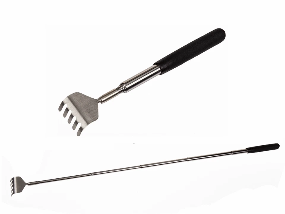 OOTB Ausziehbarer Mini Metall Teleskop Rückenkratzer, Kratzhand, Kratzer bis 53 cm