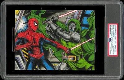 Spider-Man vs Dr Doom 2013 Marvel Greatest Battle Light Saber 1/1 PSA Sketch 5x7 - Image 1 of 4