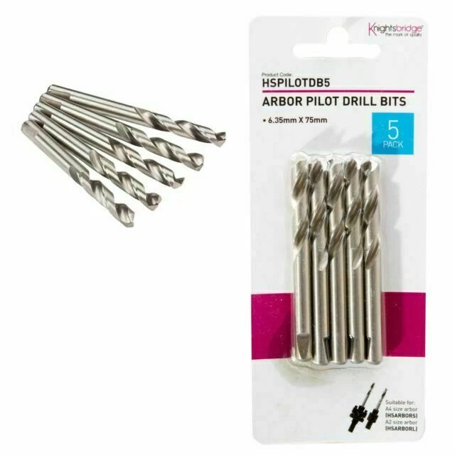 Knightsbridge 6.35x75mm Arbor Pilot Drill Bits - Pack of 5 (HSPILOTDB5)