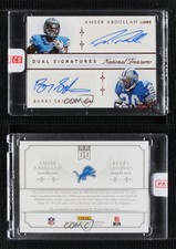 2015 National Treasures Red /15 Ameer Abdullah Barry Sanders Rookie Auto RC HOF
