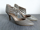 M&S Collection Insolia Animal Print Pointed Toe T-Bar Stiletto Heel Shoes Size 5