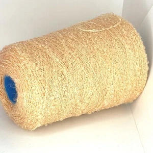 Peach Yellow BOUCLE MOHAIR LACE WEIGHT Yarn Cone for Knitting Hand Machine Craft - Picture 1 of 5