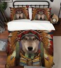3D Wolf Spirit Chief A96 Bed Pillowcases Quilt Duvet Cover Vincent Zoe