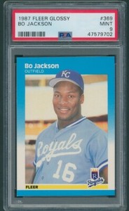 1987 FLEER GLOSSY #369 BO JACKSON RC PSA 9 (MINT) "CENTERED"